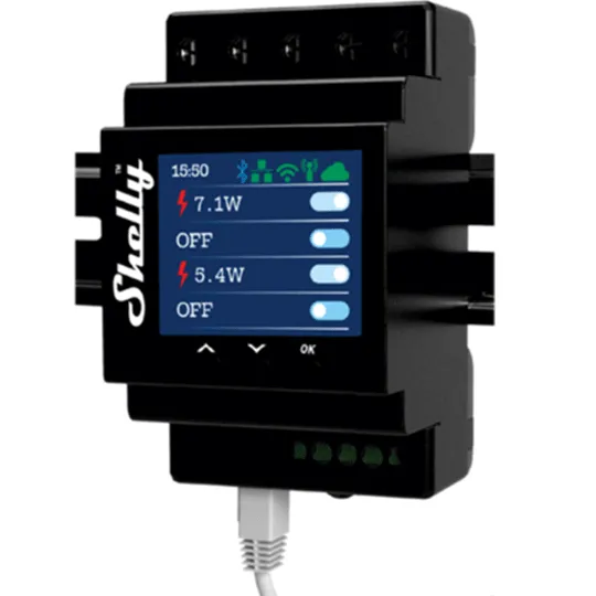 Shelly Pro 4PM Relay Switch 4 Channels Circuit Rail Wi-Fi LAN Bluetooth