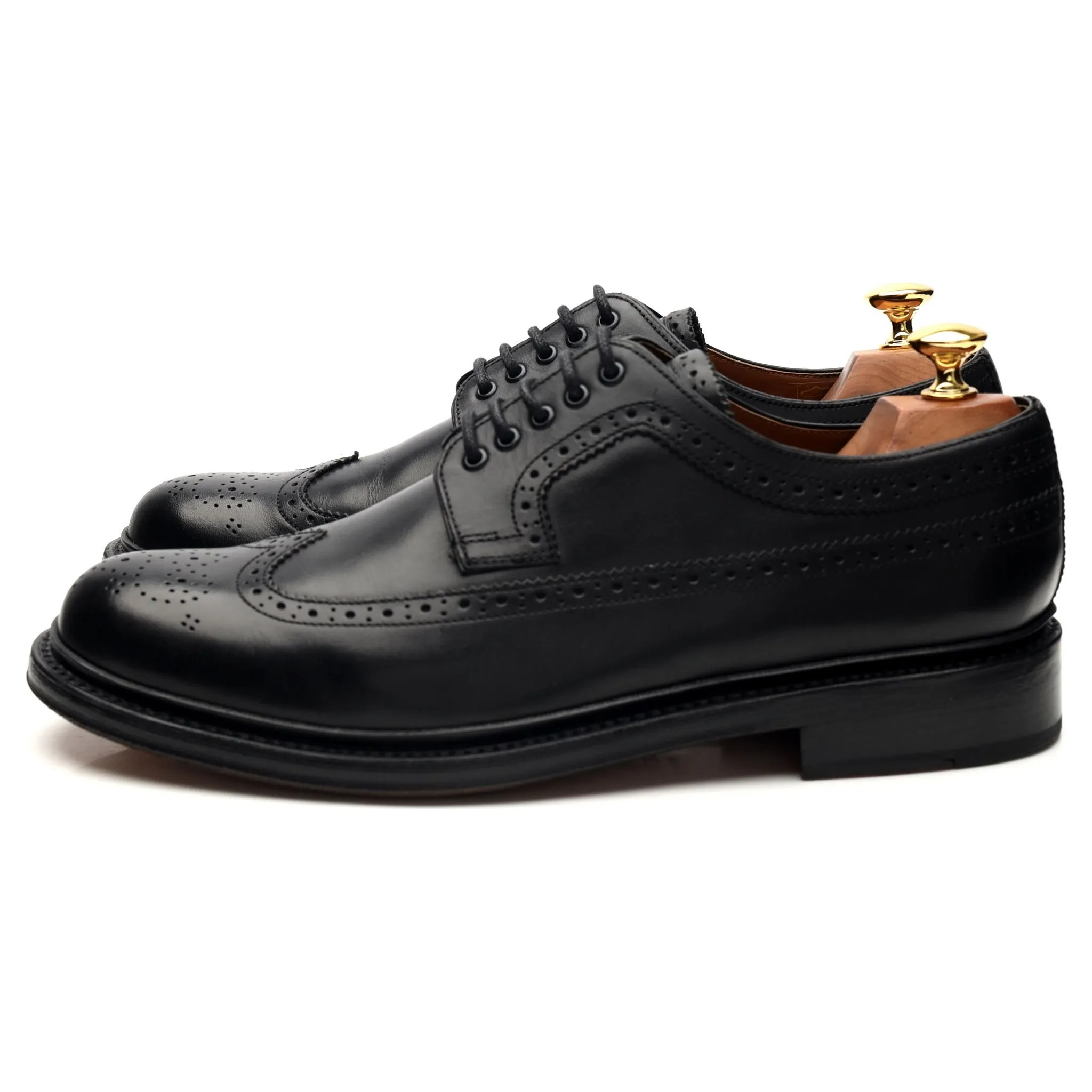 'Sid' Black Leather Derby Brogues UK 9 G