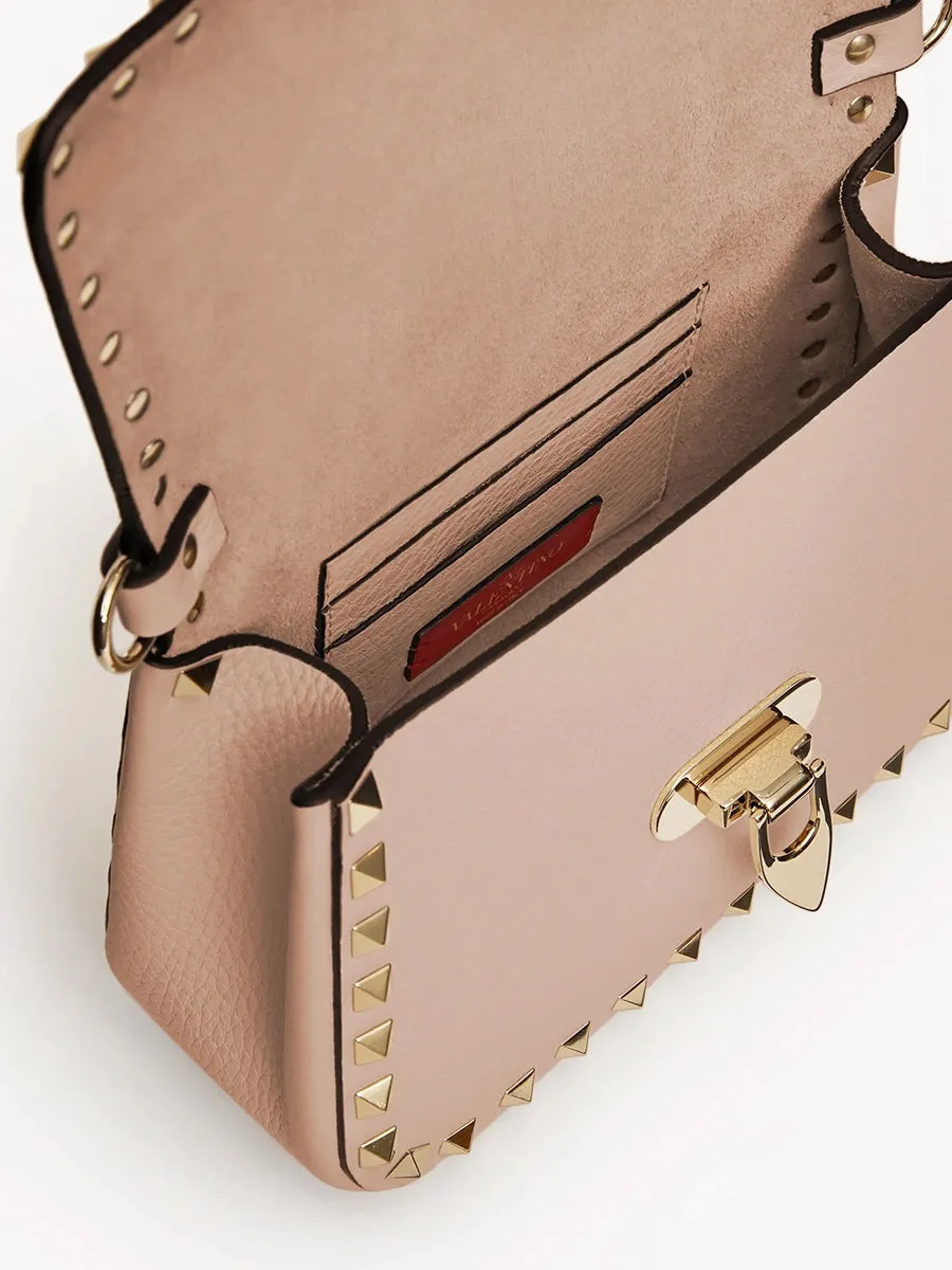 Small Rockstud Grainy Calfskin Handbag