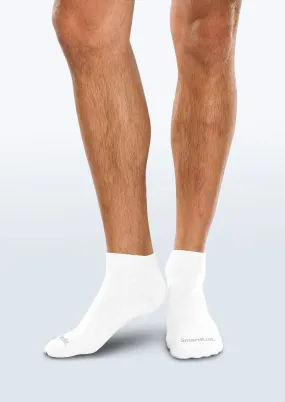 Smartknit Diabetic Mini Crew Seamless Socks- White