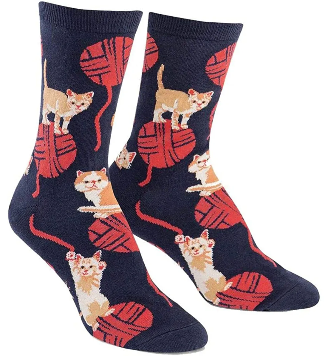 SOCK it to me Women's Crew Socks (Prints) - Kitten Knittin'