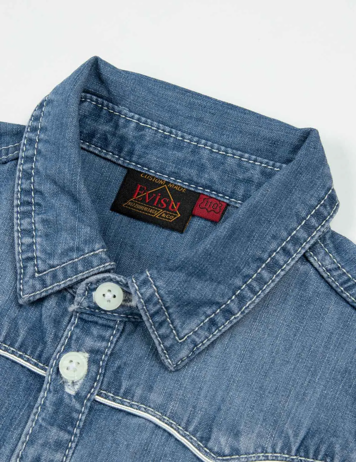 Spade Daruma and Logo Print Regular Fit Denim Shirt Jacket