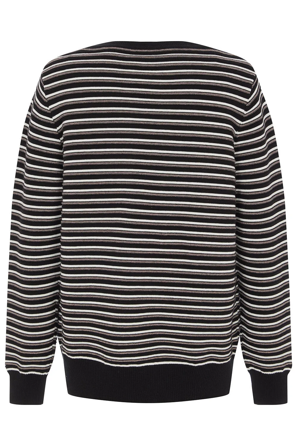 Stripe Button Shoulder Jumper