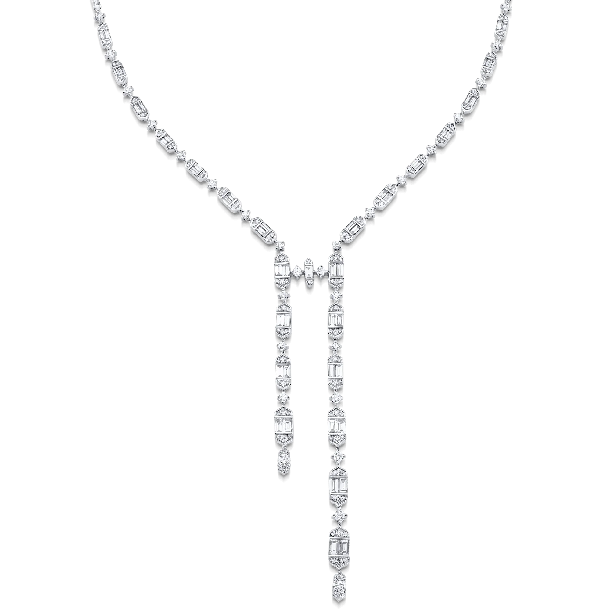 Taj Baguette Diamond Drop Necklace