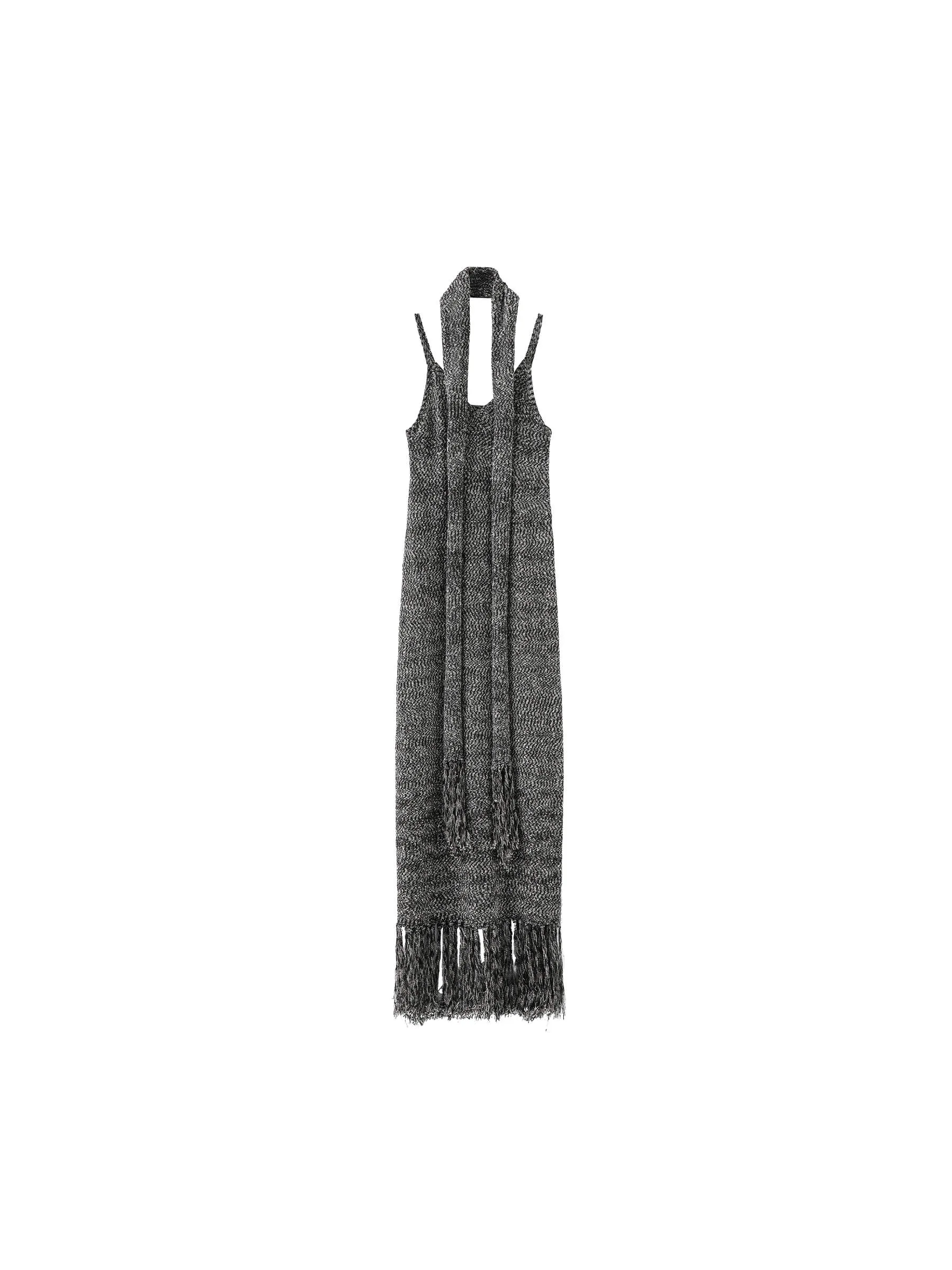 Tassel Knit Sling Midi Dress