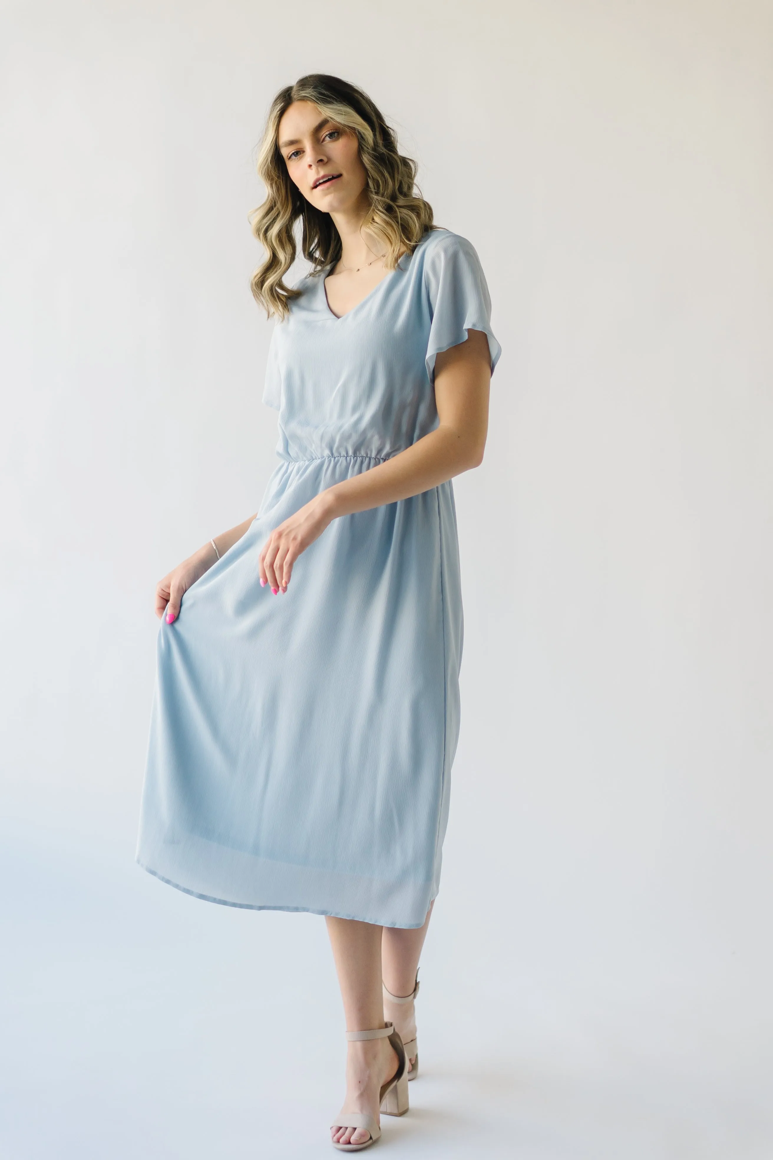 The Derby Dress in Dusty Blue