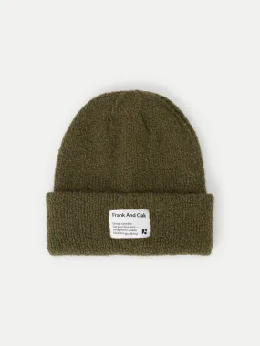 The Seawool Beanie in Dark Olive