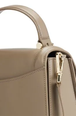 Top-handle handbag in leather with Double B monogram