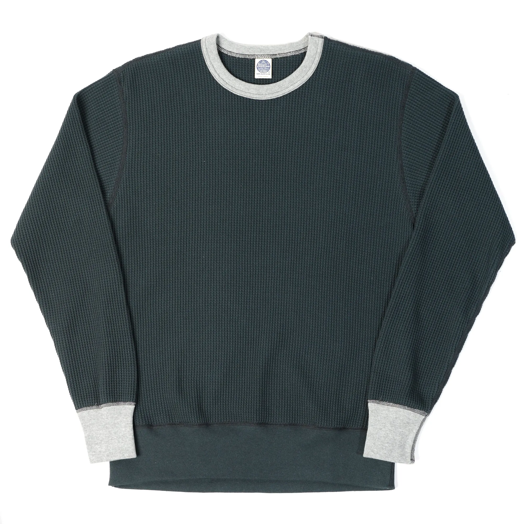 TOYS McCOY Big Waffle Crew Neck Sweatshirt - Blue/Black