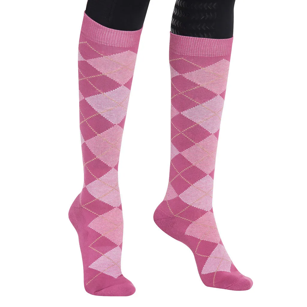 TuffRider Ladies Bamboo Argyle Knee Hi Socks