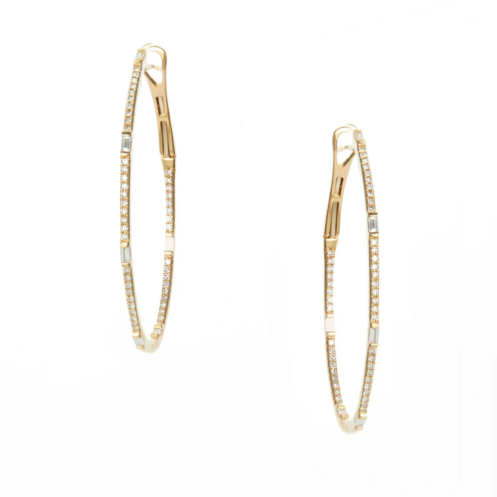 Tyler Oval Baguette and Pave Dia Hoops