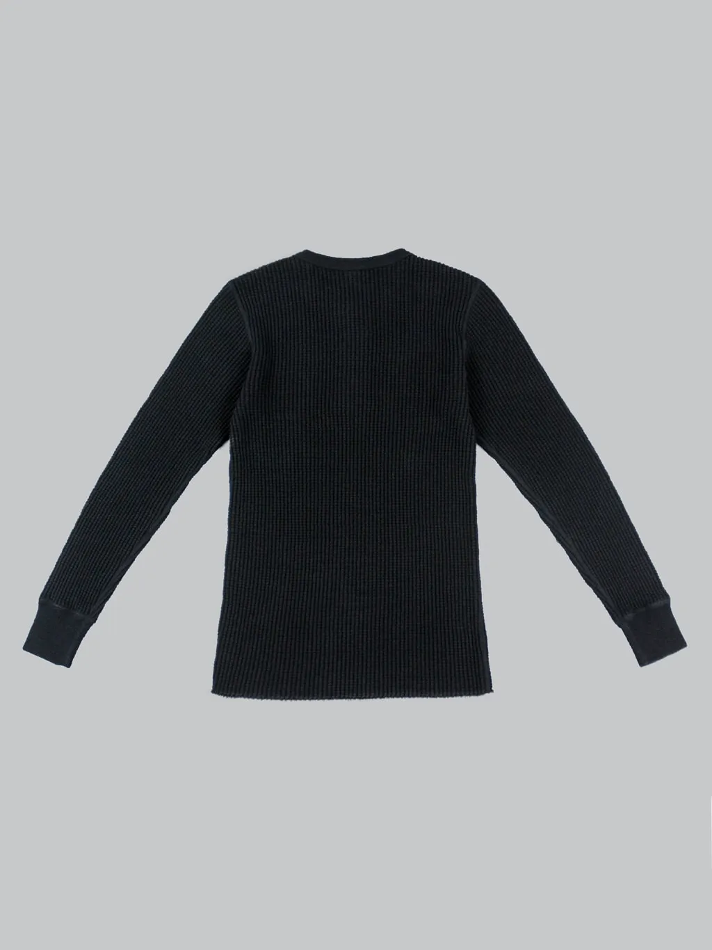 UES Thermal Big Waffle Henley T-Shirt Black