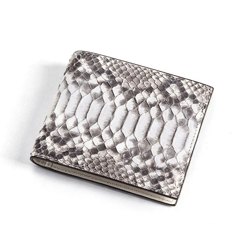 Unisex Luxury Fashion Python Pattern Short Multi Card Slots Wallet Purse