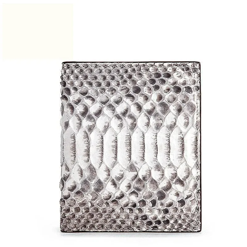 Unisex Luxury Fashion Python Pattern Short Multi Card Slots Wallet Purse