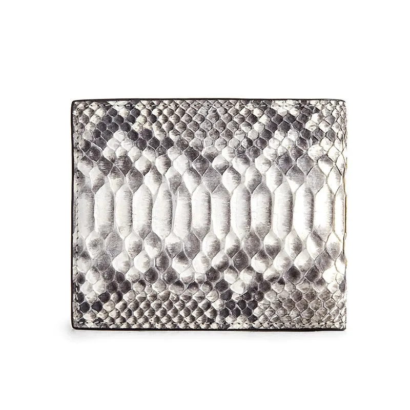 Unisex Luxury Fashion Python Pattern Short Multi Card Slots Wallet Purse