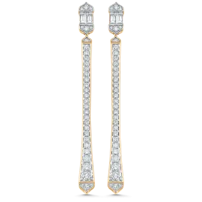 Unity Taj Baguette & Cascading Diamond Drop Fancy Earrings