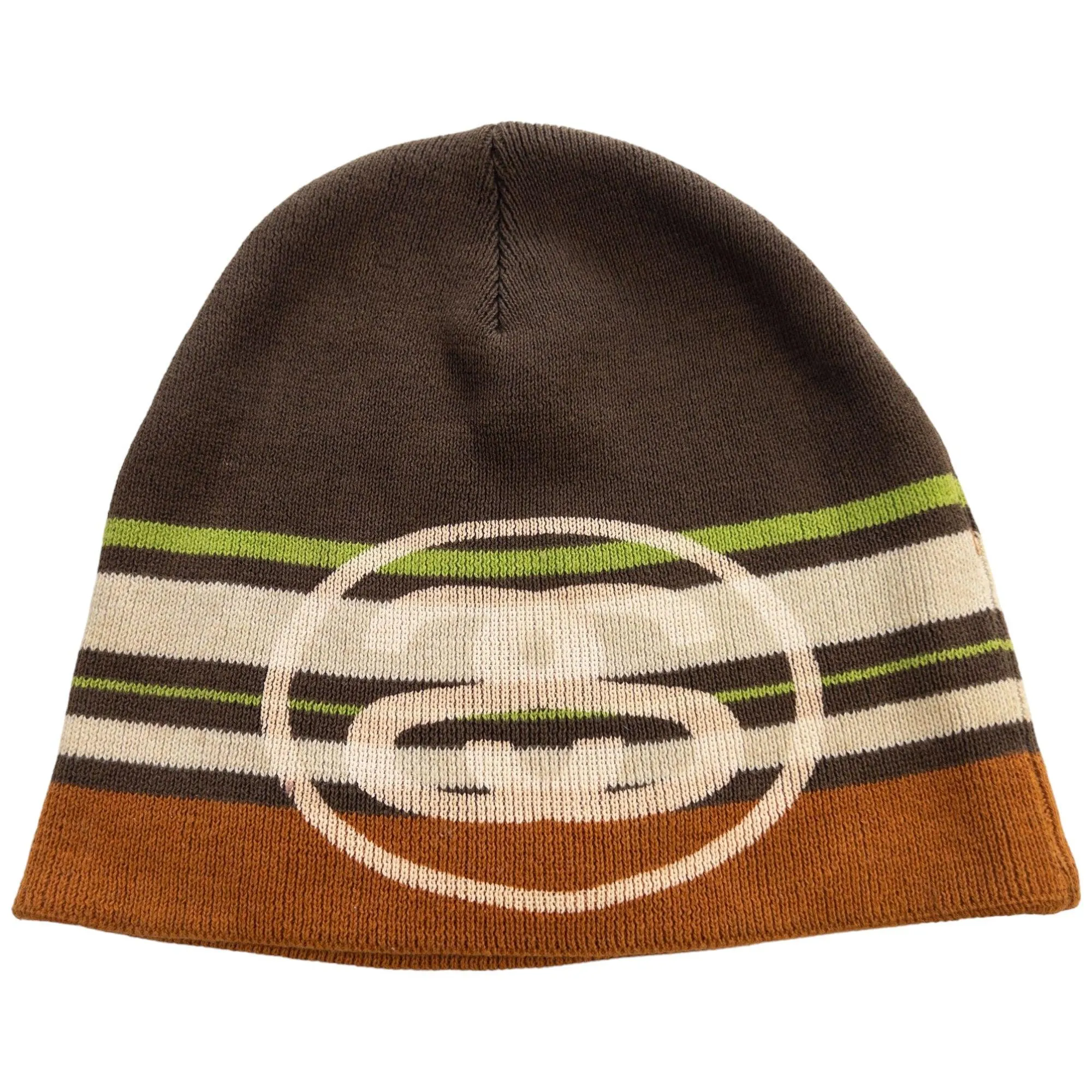 Vintage Stussy Striped Logo Beanie