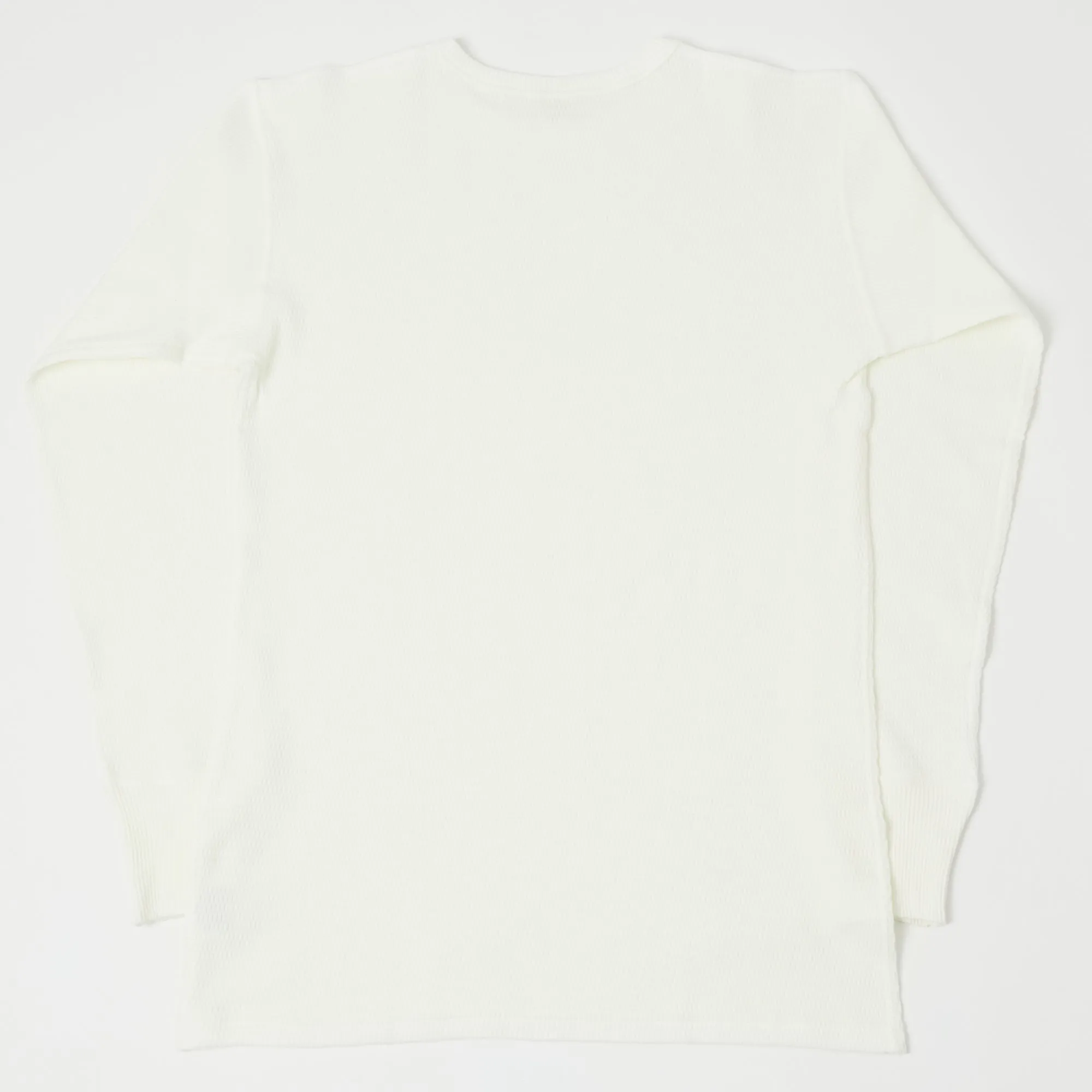 Warehouse 5903 LS Waffle Knit Crew Neck Tee - Natural