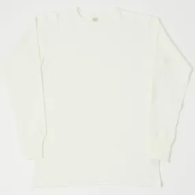 Warehouse 5903 LS Waffle Knit Crew Neck Tee - Natural