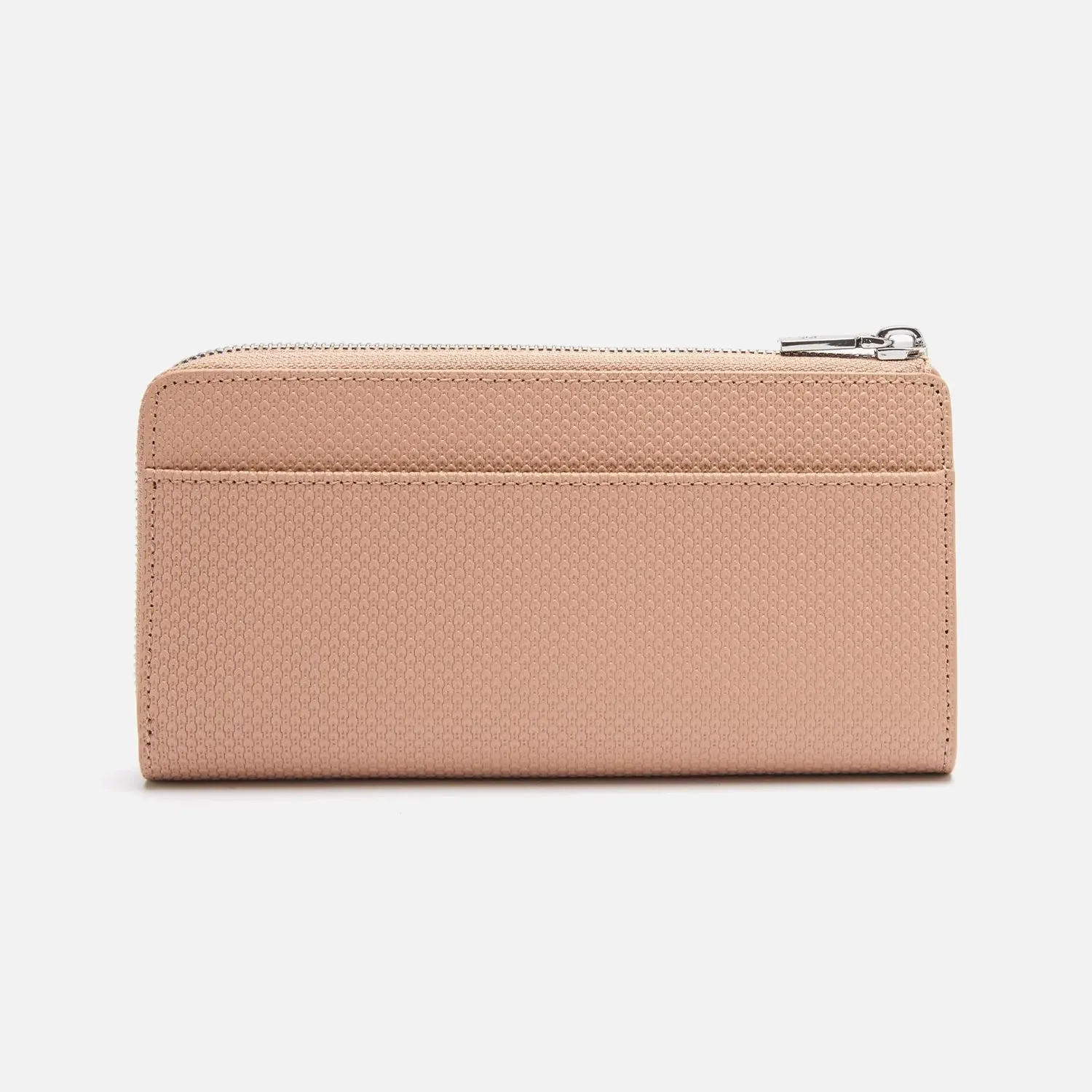 Women's Lacoste Amelia Large Zippered Embossed Leather Purse - Peach