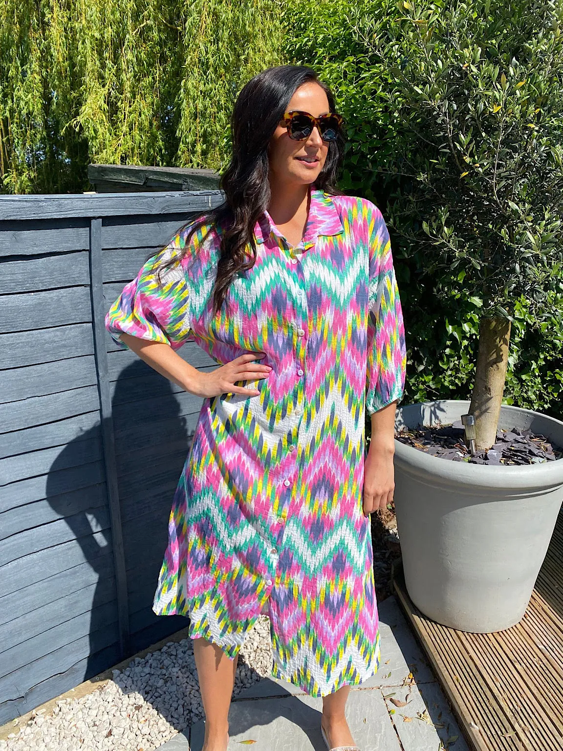 Zig Zag Shirt Dress Brianna