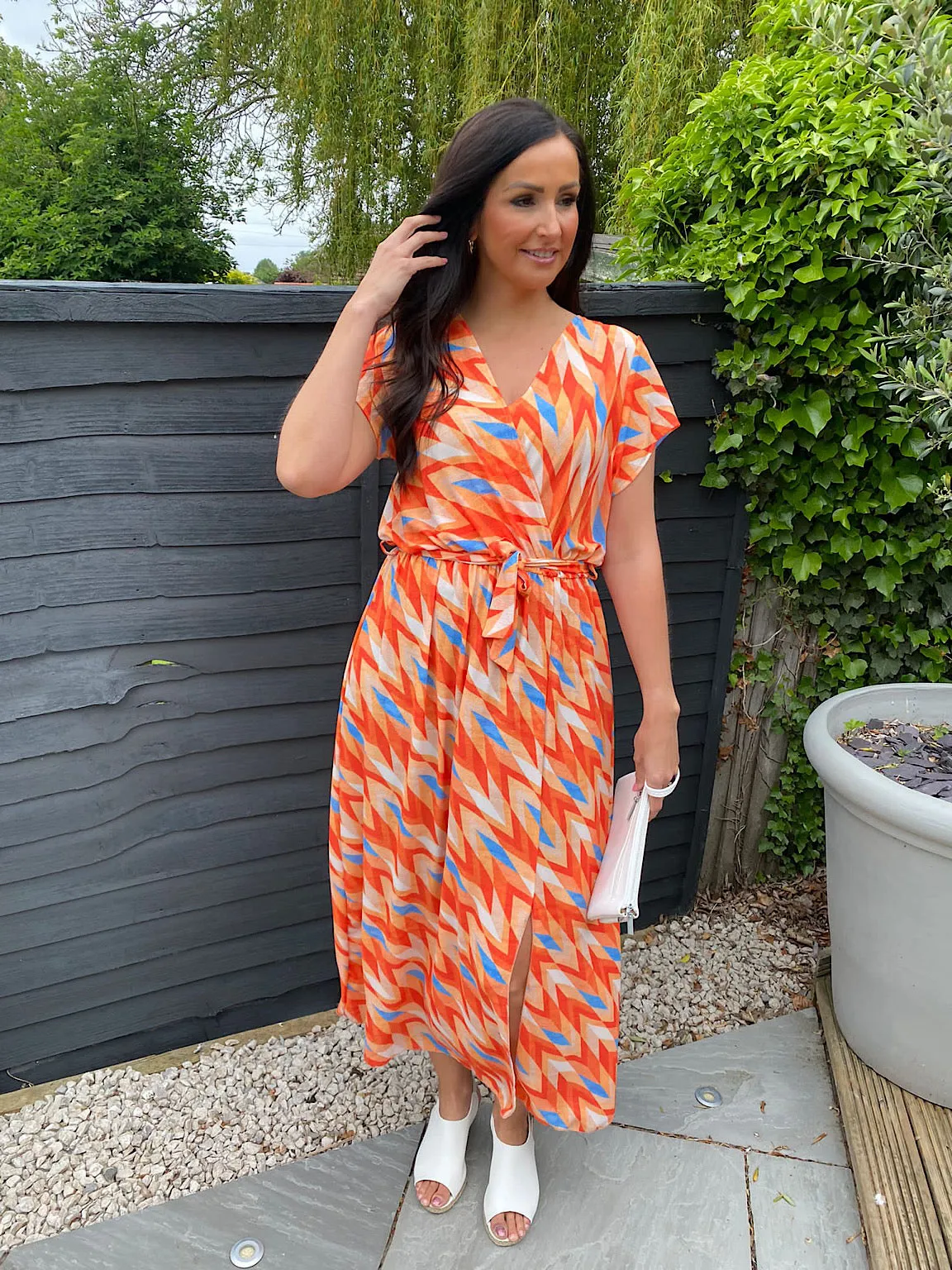 Zig Zag Split Hem Dress Libby